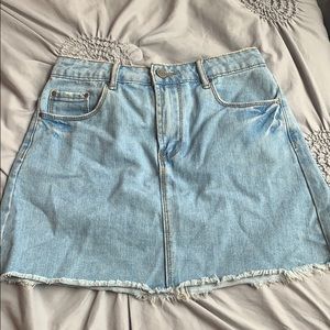 High rise jean skirt